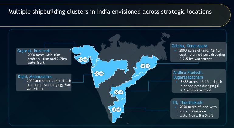 Multiple shipbuilding clusters